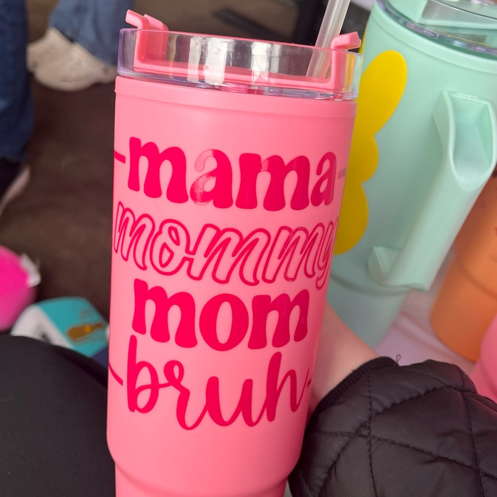 Custom Pink Tumbler with Fun Text
